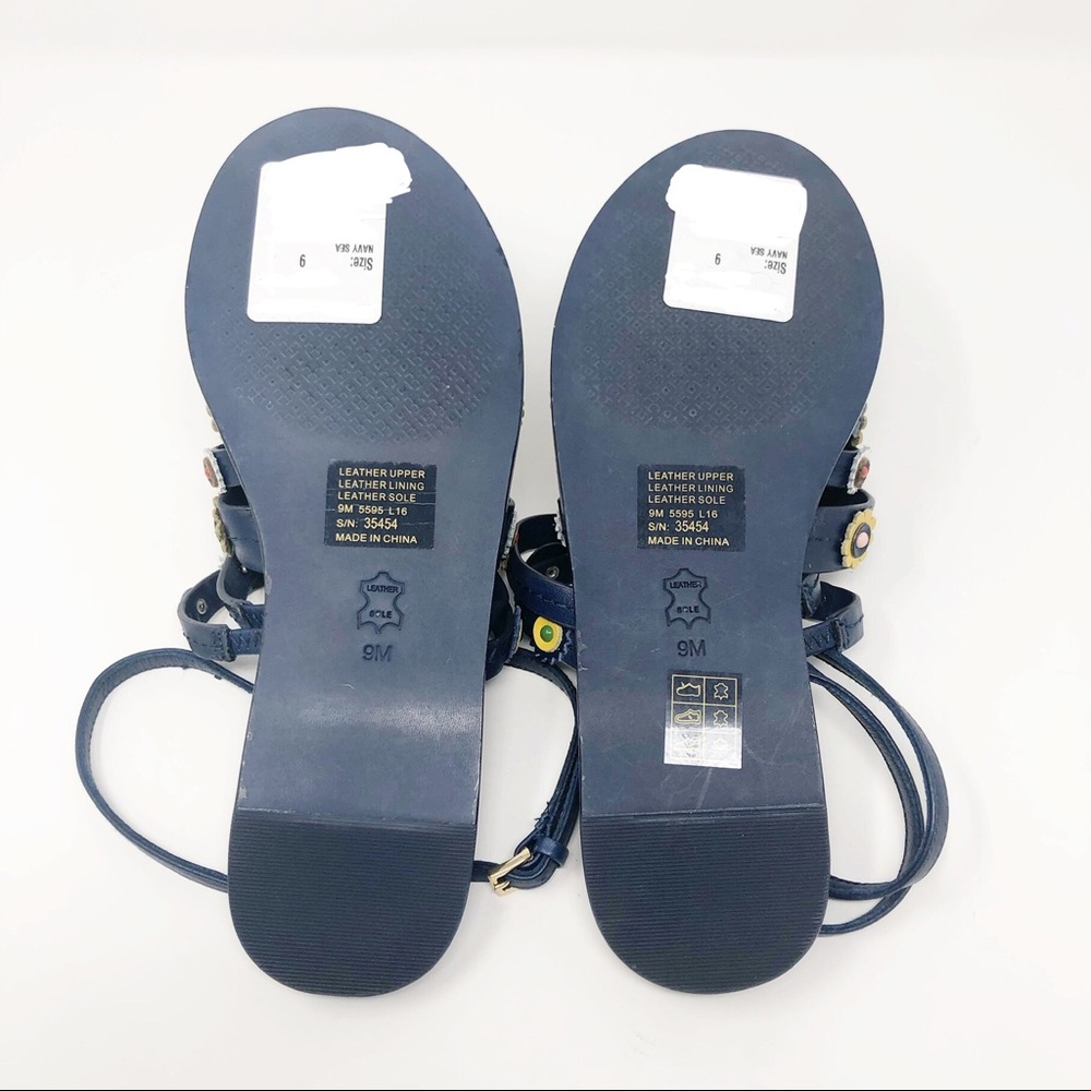 Tory Burch Floral Marguerite Flat Sandals Size 9 - Picture 9 of 10